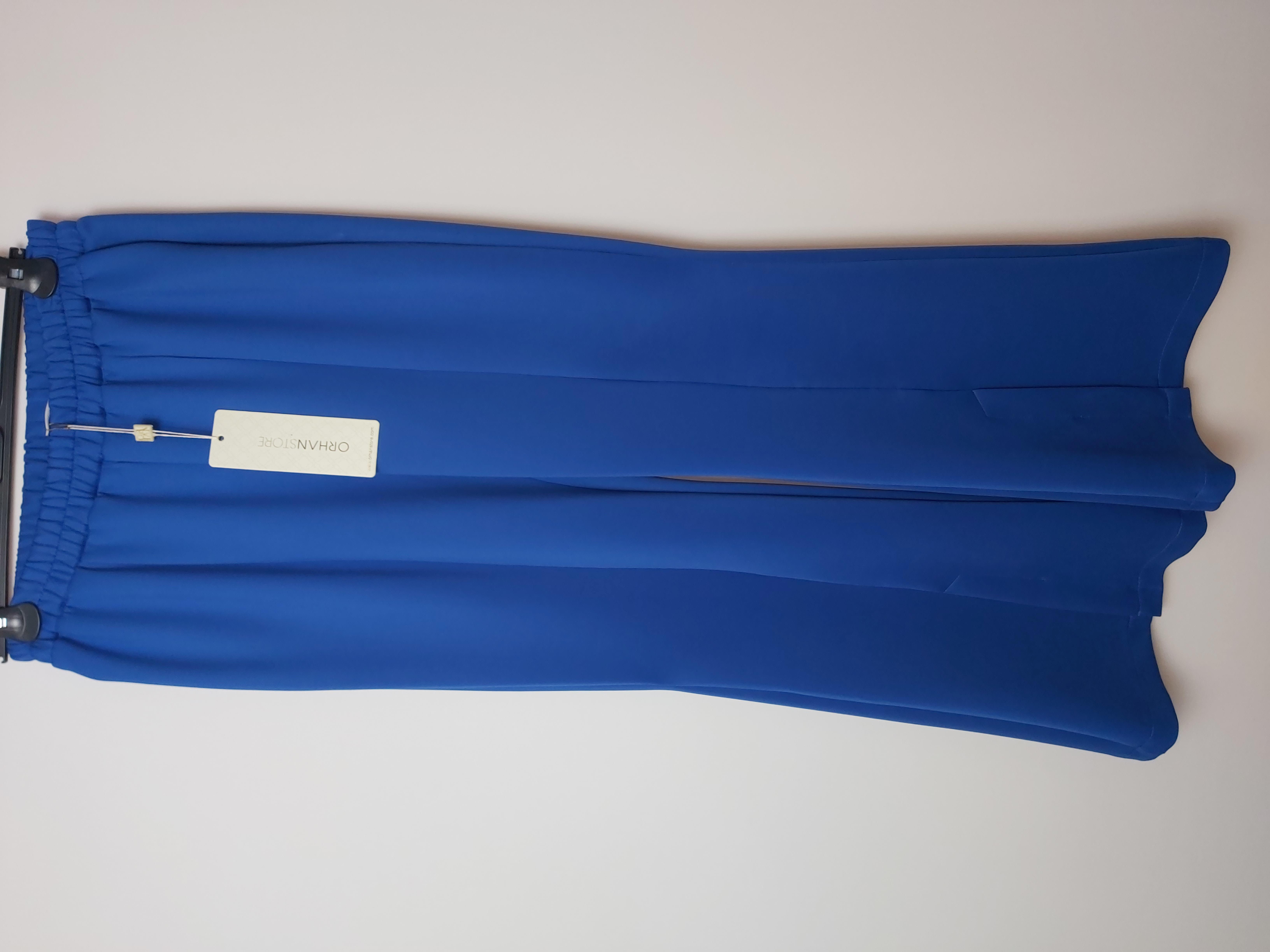 ORHAN STORE İSPANYOL PAÇA YIRTMAÇLI SCUBA PANTOLON SAKS 1043