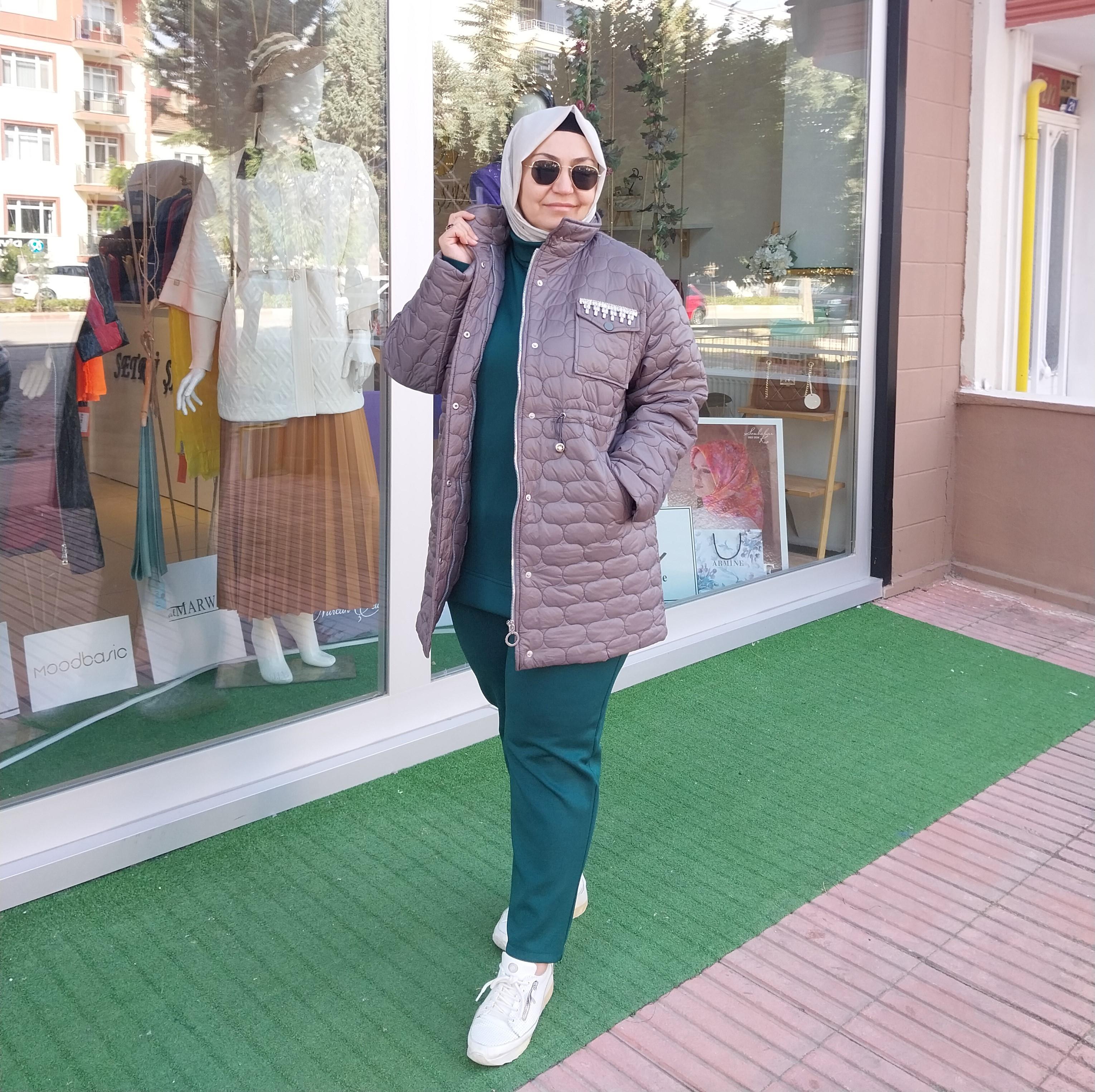 MİSSEMRAMİSS İŞLEMELİ CASUAL KAPİTONE MONT ANTRASİT 4142