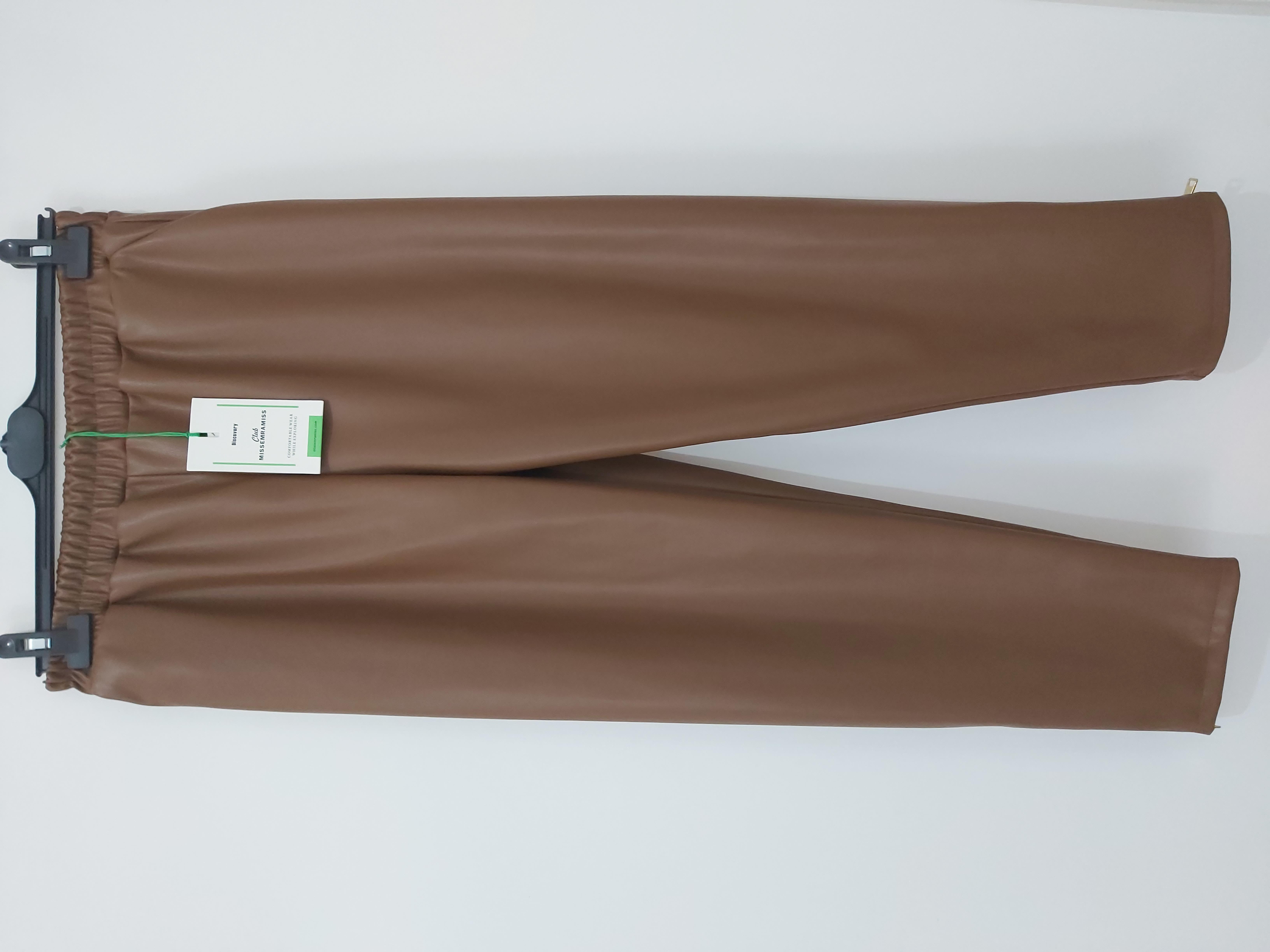 MİSSEMRAMİSS LEATHER(DERİ) FERMUAR DETAYLI PANTOLON KAHVERENGİ 4156
