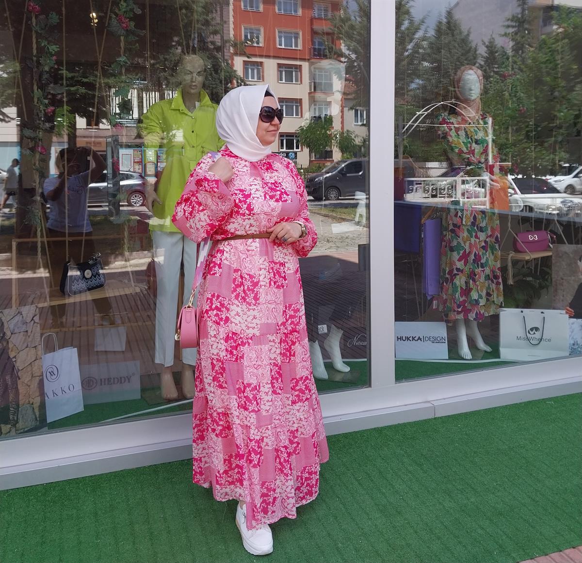 NURCAN ÇETİN ŞİFON FUŞYA ELBİSE 23122
