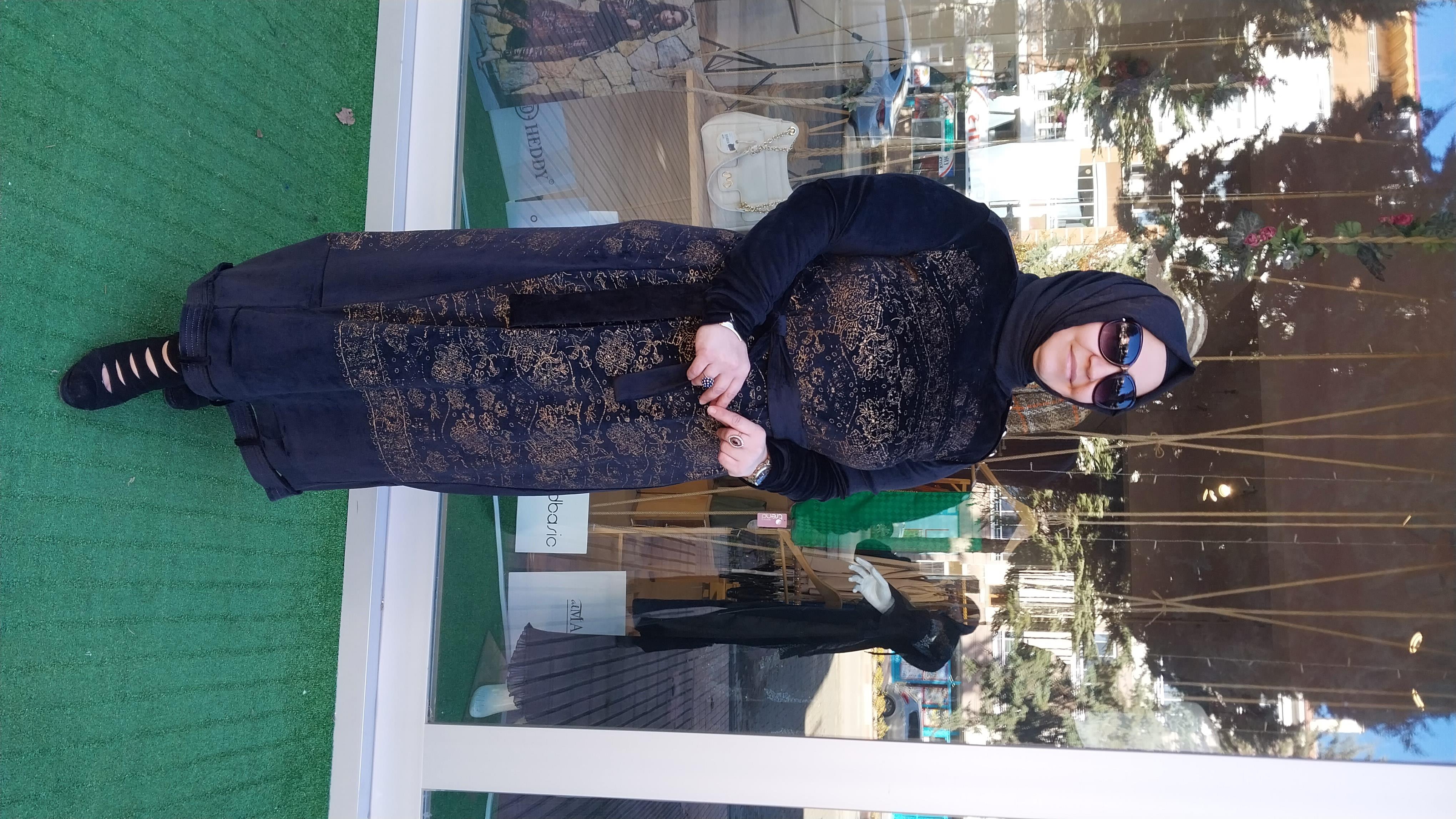 MİSSWHENCE KADİFE ELBİSE SİYAH 34805