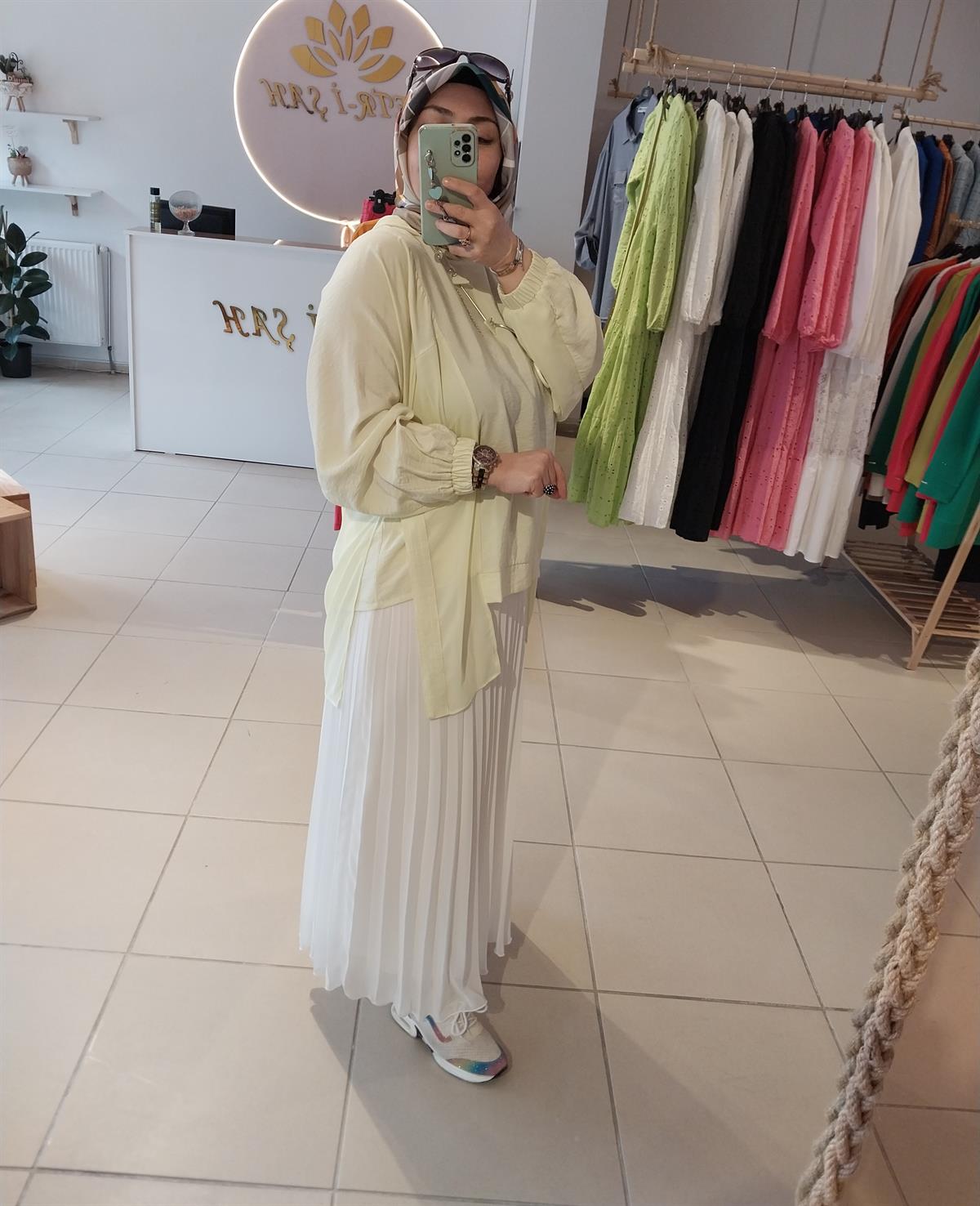 HUKKA ASİMETRİK GÖMLEK AÇIK SARI 23Y04B074
