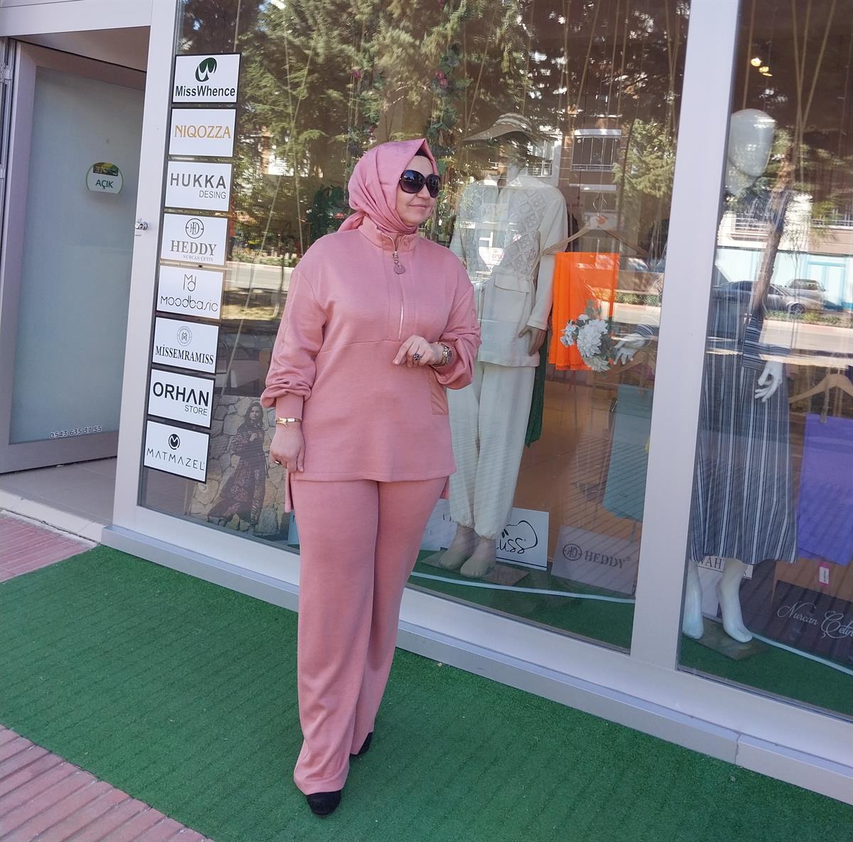 HUKKA FERMUARLI PARAŞÜT DETAYLI TRİKO PANTOLON SOMON 23HK1104