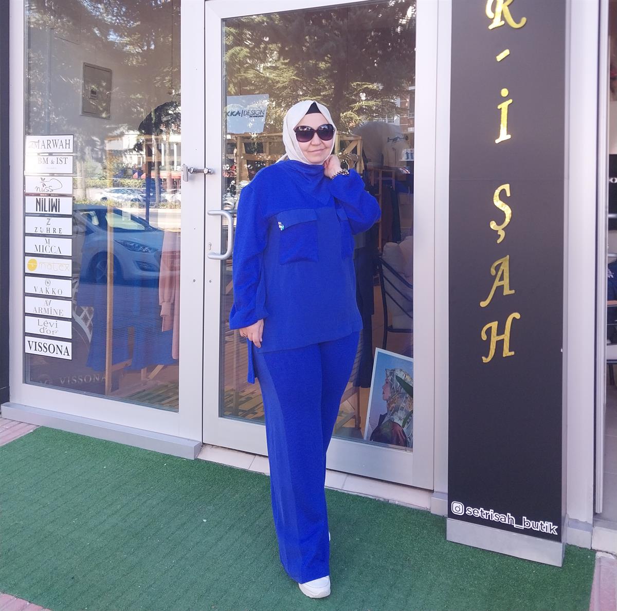 HUKKA İPEK DETAYLI TRİKO PANTOLON SAKS 23HK1039