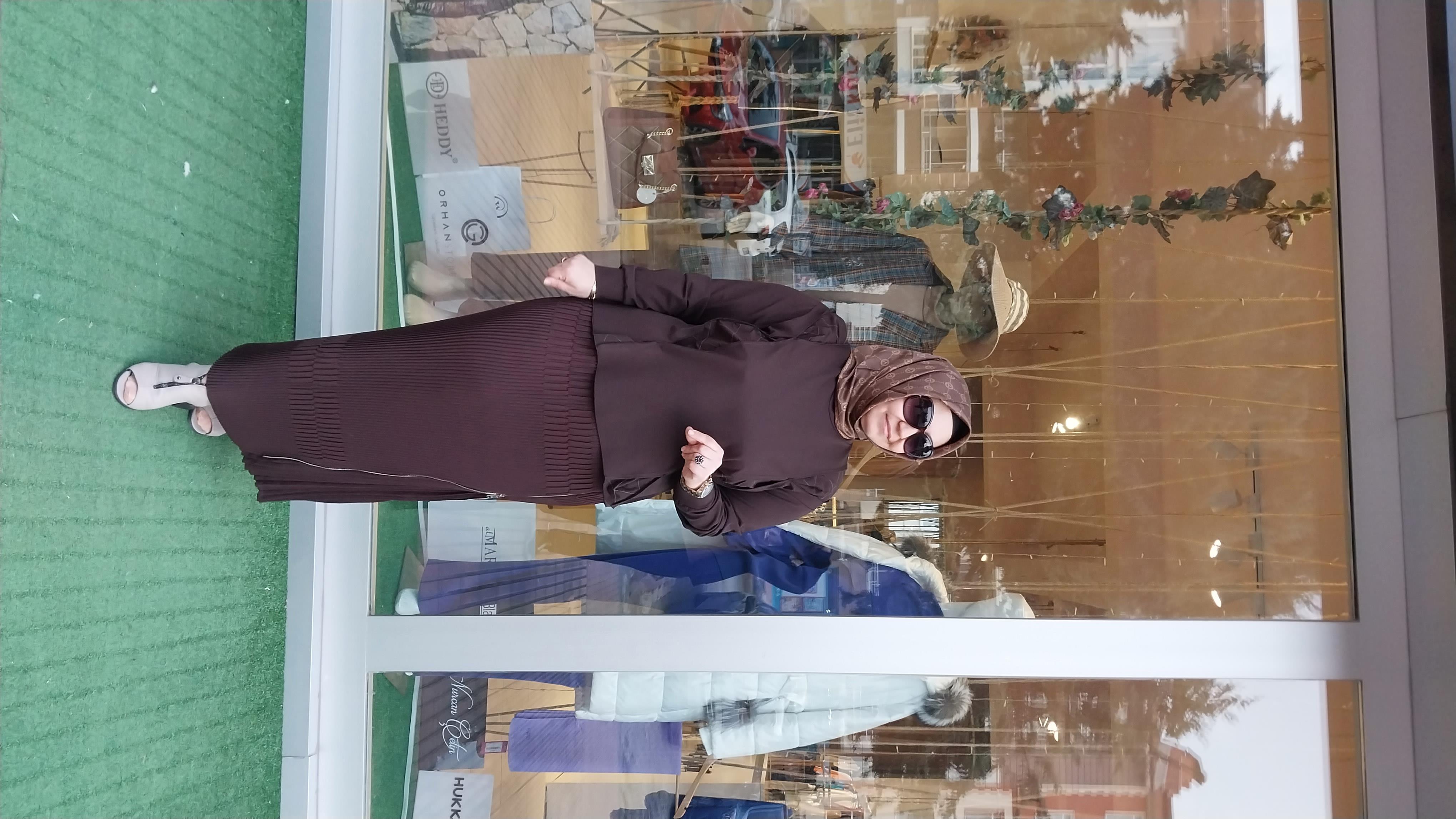 MİSSWHENCE ÇELİK ÖRME KISA TUNİK KAHVERENGİ 34029
