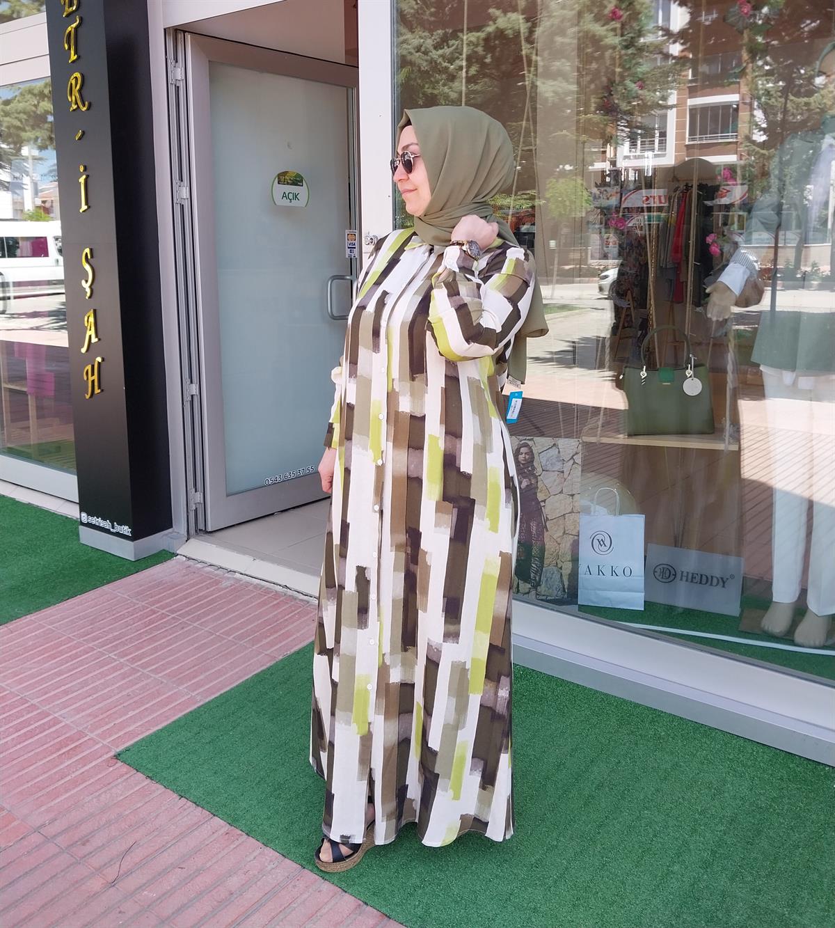 NURCAN ÇETİN KETEN TUNİK YEŞİL 23246
