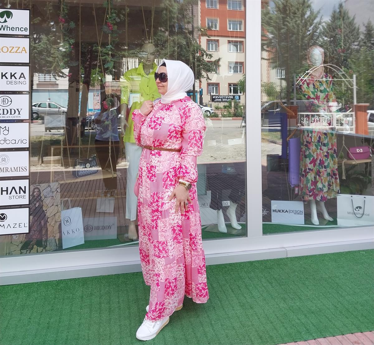 NURCAN ÇETİN ŞİFON FUŞYA ELBİSE 23122