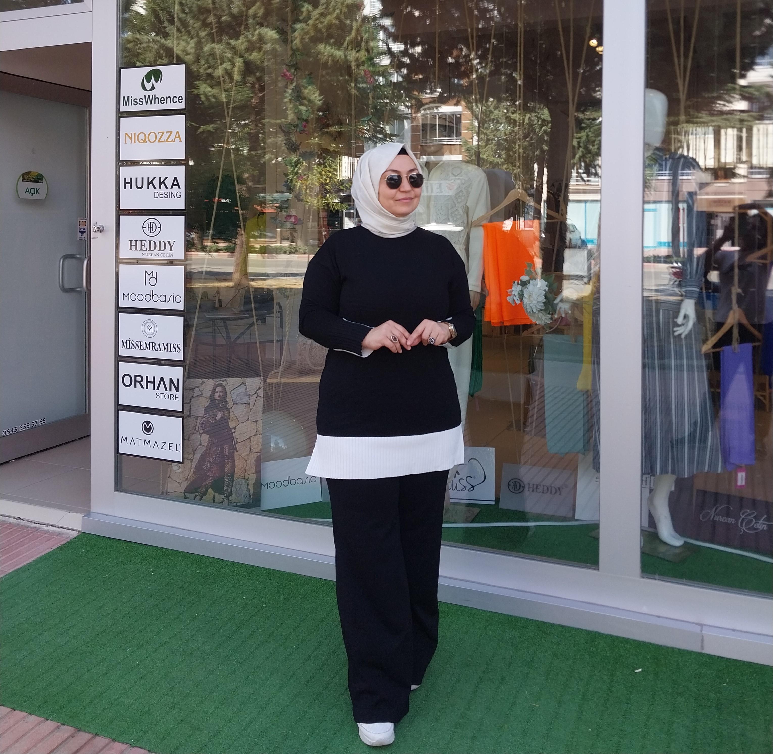 NUSS MERSERİZE DESENLİ TRİKO PANTOLONLU TAKIM SİYAH NS-23K-605TKM