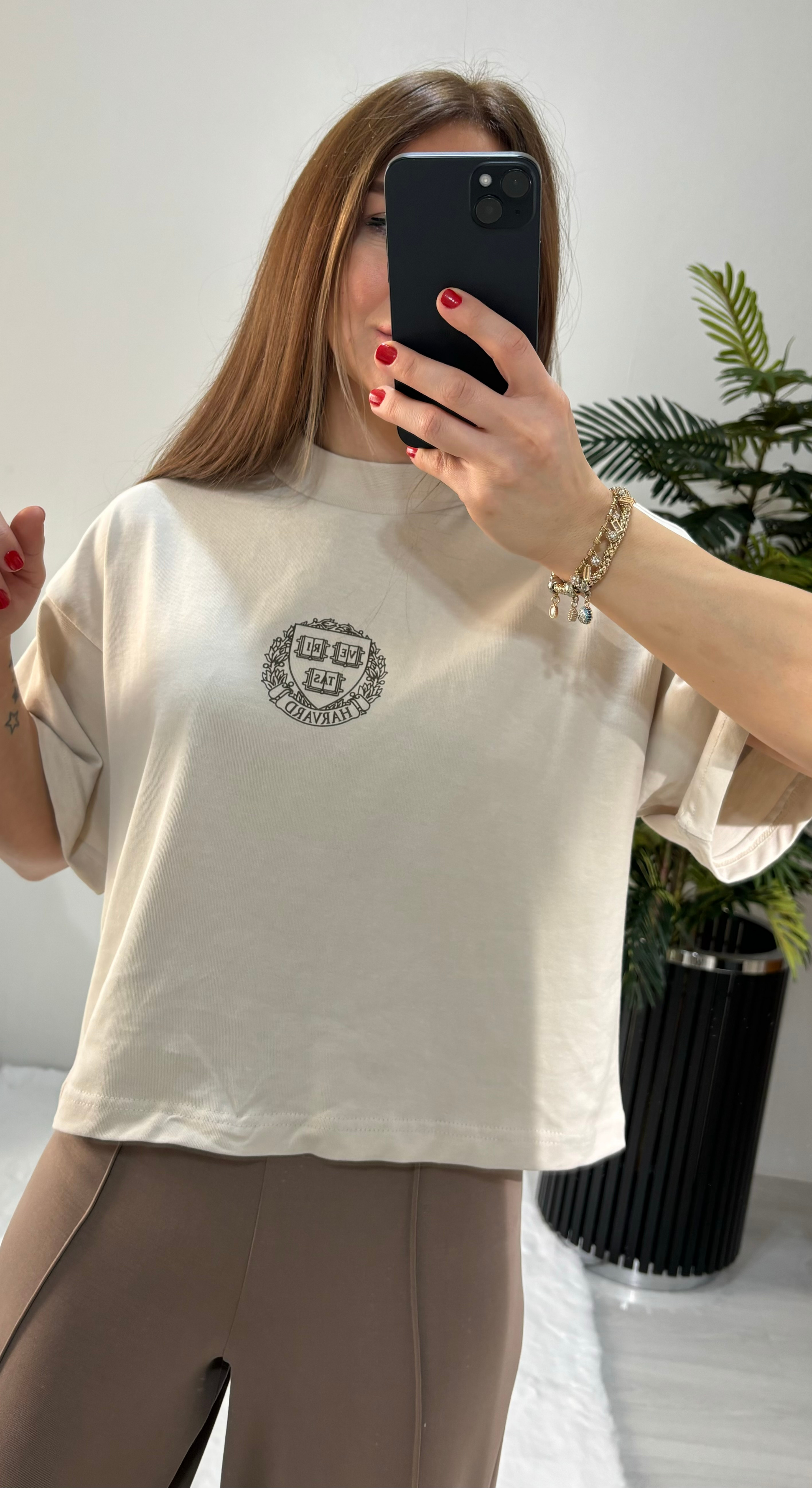 T-ShirtYumuşak Dokulu Harvard Baskılı Tshirt