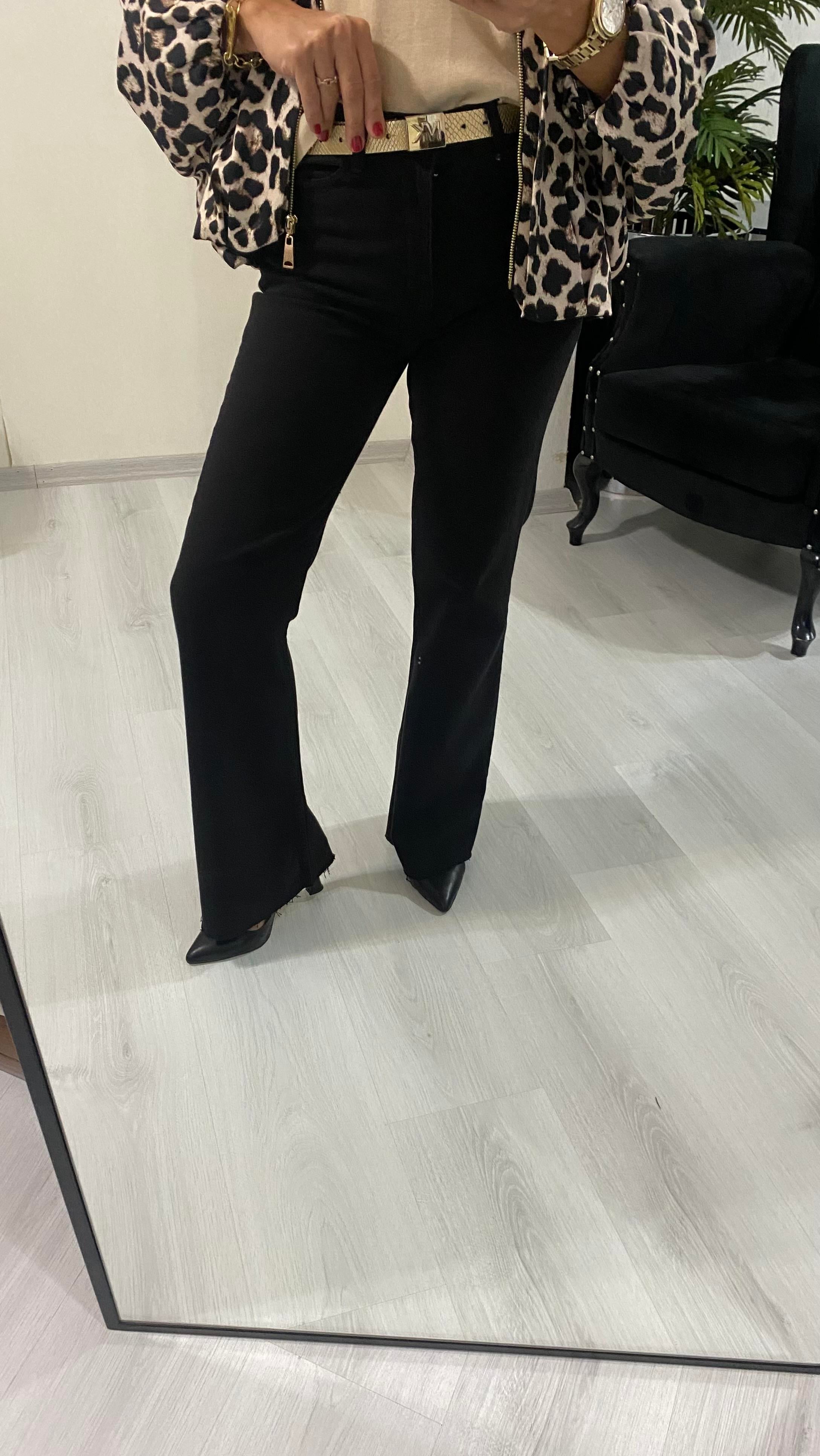 YENİ SEZONSiyah Yüksek Bel Bol Paça Jean Pantolon