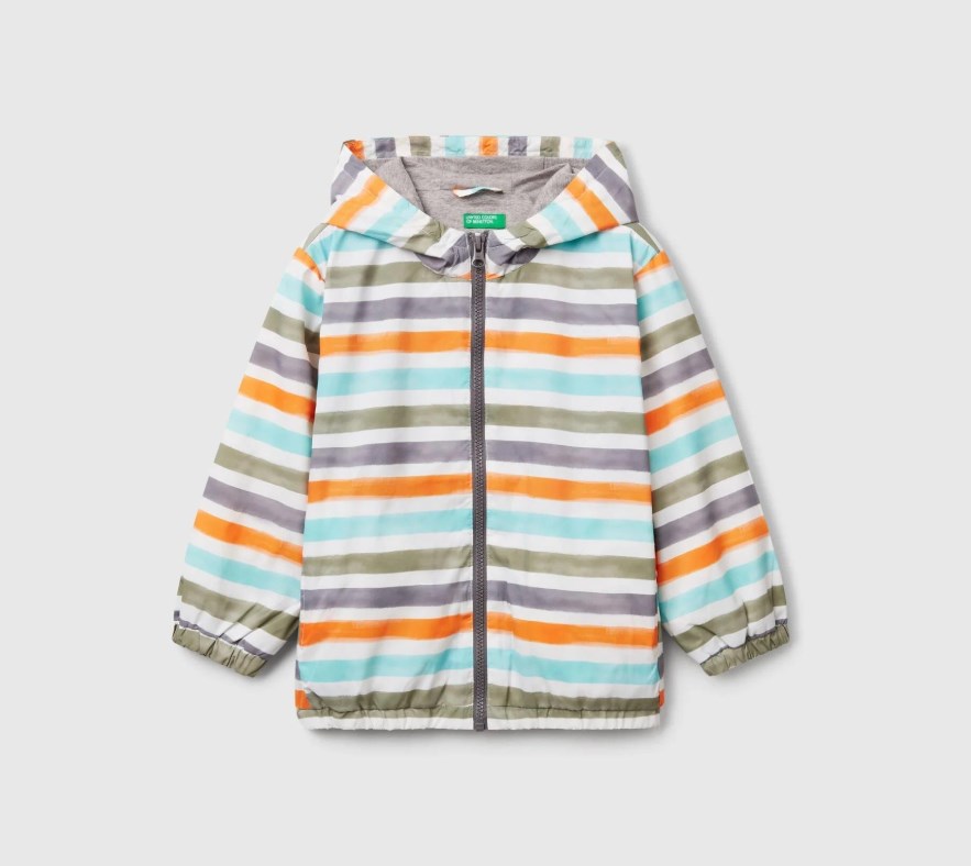 Benetton Erkek Bebek Çizgili Yağmurluk 1-6 Yaş RENKLİ