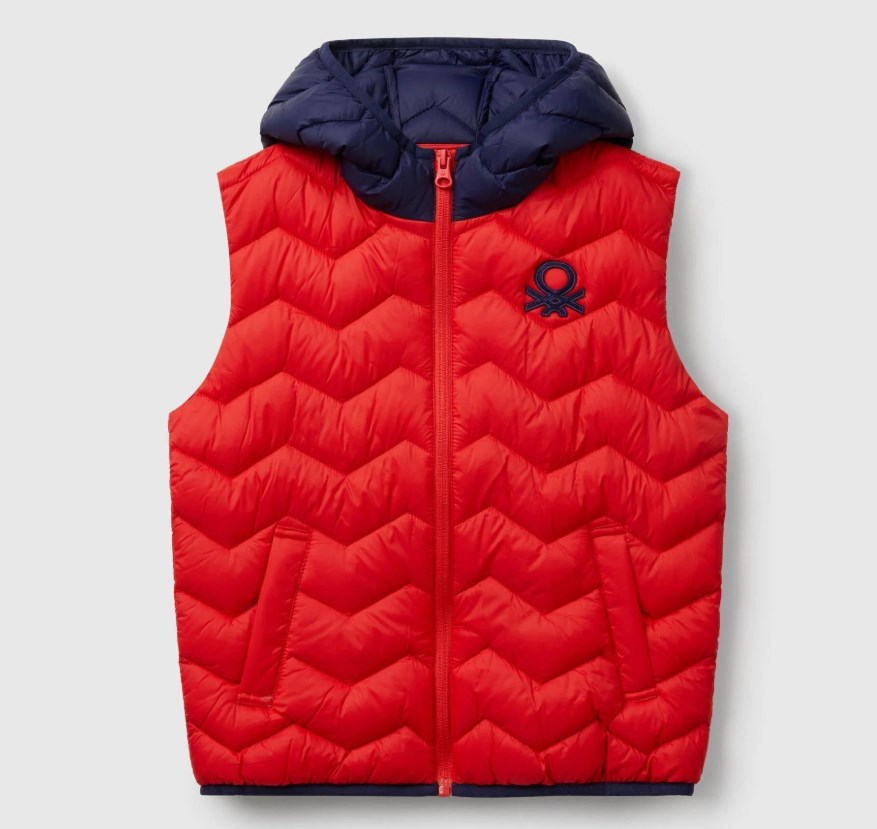 Benetton Erkek Çocuk Cepli Basic Şişme Yelek 6-14 Yaş KIRMIZI