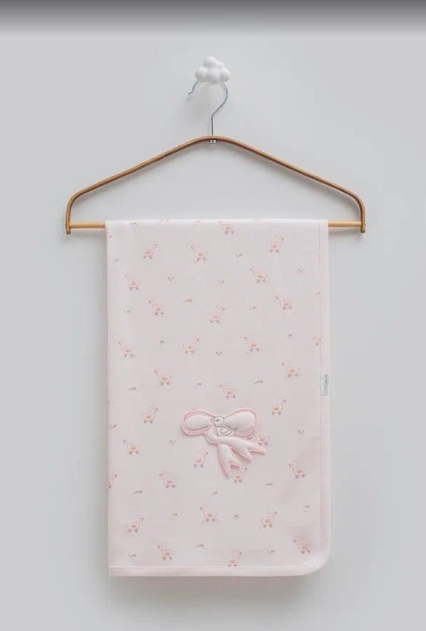 Caramell Kız Bebek Serçe Motifli Battaniye 85/90 PEMBE
