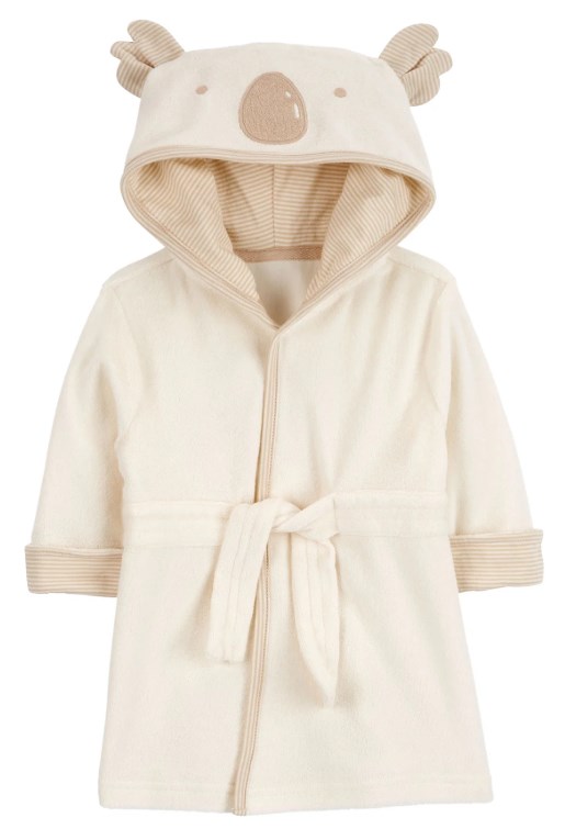 Carters Kız Bebek Kapüşonlu Bornoz 9 ay BEYAZ