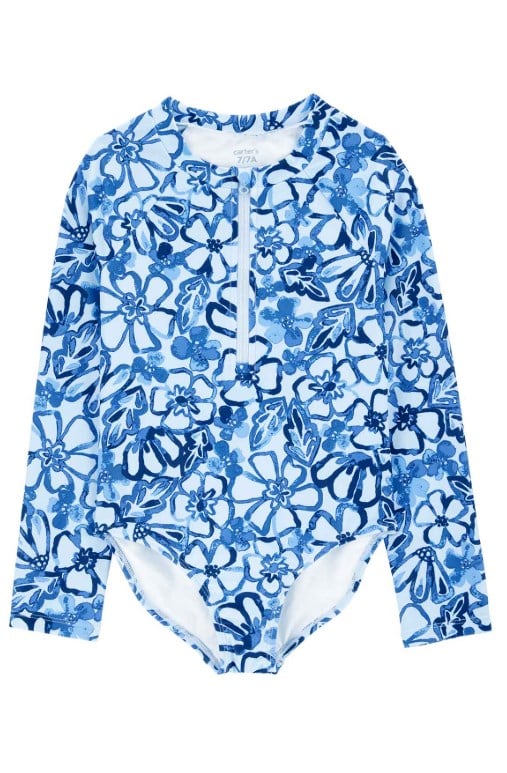 Carters Kız Çocuk Uzun Kollu Uv Korumalı Mayo 6-8 Yaş MAVİ