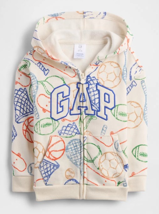 Gap Erkek Bebek Neon Fermuarlı Kapşonlu Ceket 1-5 Yaş KREM