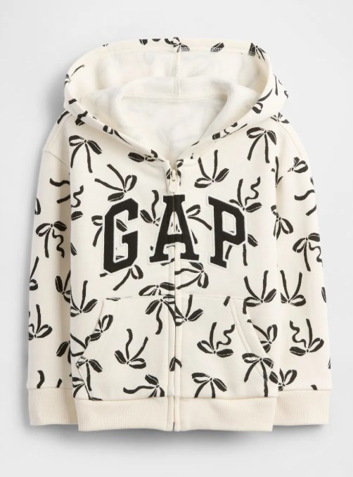 Gap Kız Bebek Karma Baskı Şardonlu Fermuarlı Ceket 6 Ay-5 Yaş EKRU