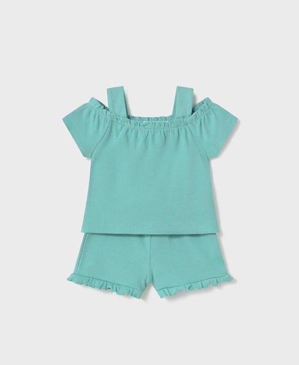 KIZ BEBEK 1262 ŞORT VE YİVLİ T-SHİRT TAKIM GKM0225