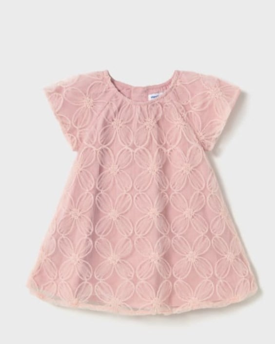 KIZ BEBEK 1982 TÜL İŞLEMELİ ELBİSE GKM0305