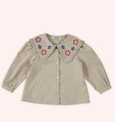 KIZ BEBEK ITS OURU NATURE GENİŞ YAKA GÖMLEK GK7075