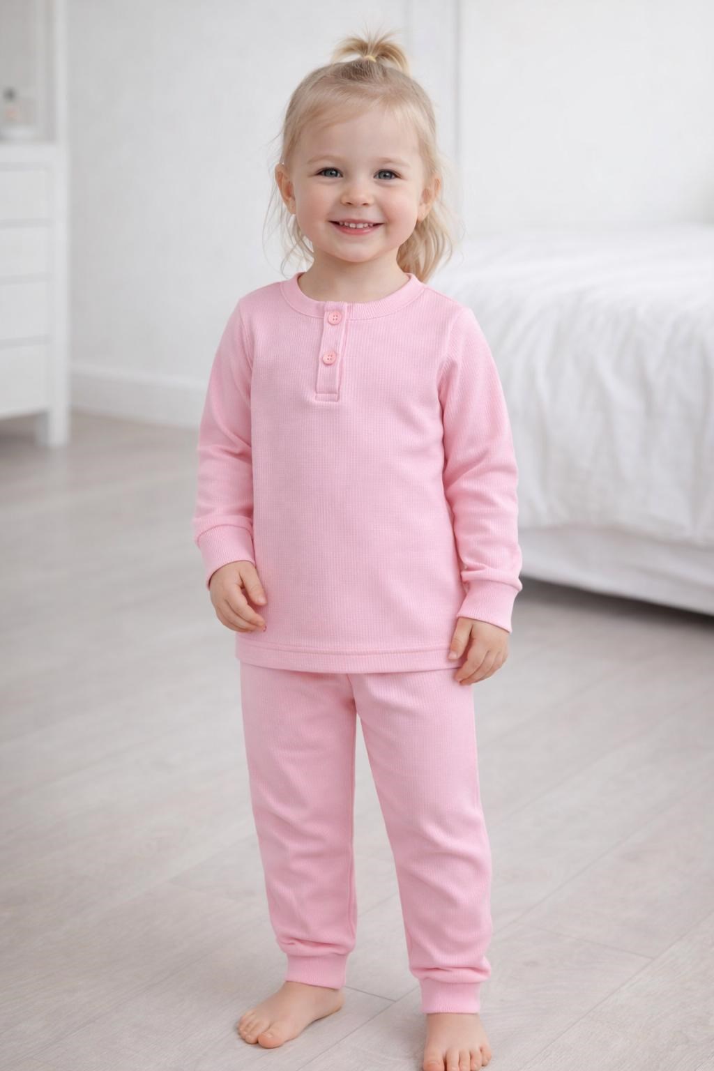 KIZ ÇOCUK FİTİLLİ DÜĞMELİ PİJAMA TK. GK306