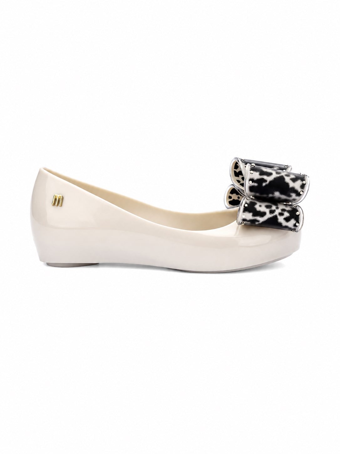 Mini Melissa Kız Çocuk  Ultragirl Classic Bow Siyah Fiyonklu  Babet 28-32 BEJ - SİYAH