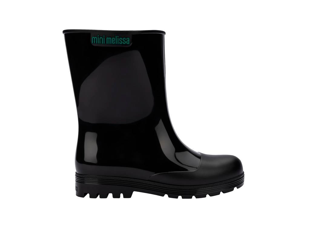 Mini Melissa Welly Glitter Kız Çocuk Simli Yağmur Botu Çizmesi SİYAH