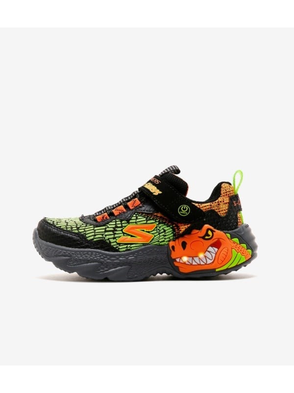 Skechers Erkek Çocuk Dino Işıklı Spor Ayakkabı SİYAH - TURUNCU