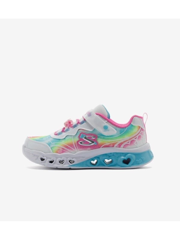Skechers Kız Çocuk Kalpli Işıklı Spor Ayakkabı BEYAZ FİGÜRLÜ