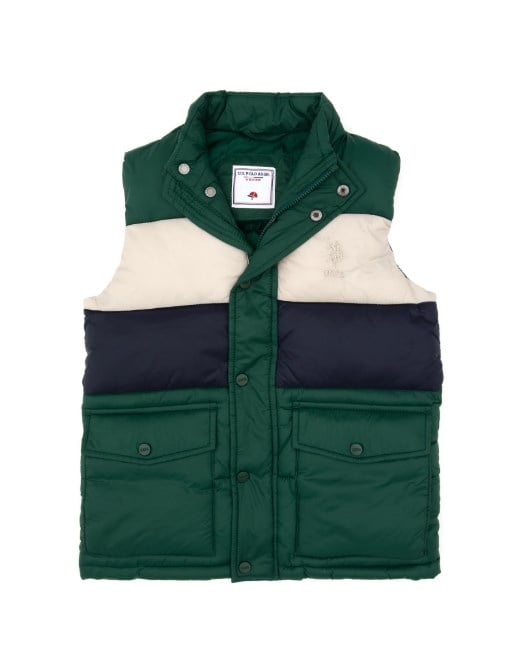U.S. POLO ASSN. ERKEK ÇOCUK 2251411 DOKUMA YELEK KOYU YEŞİL