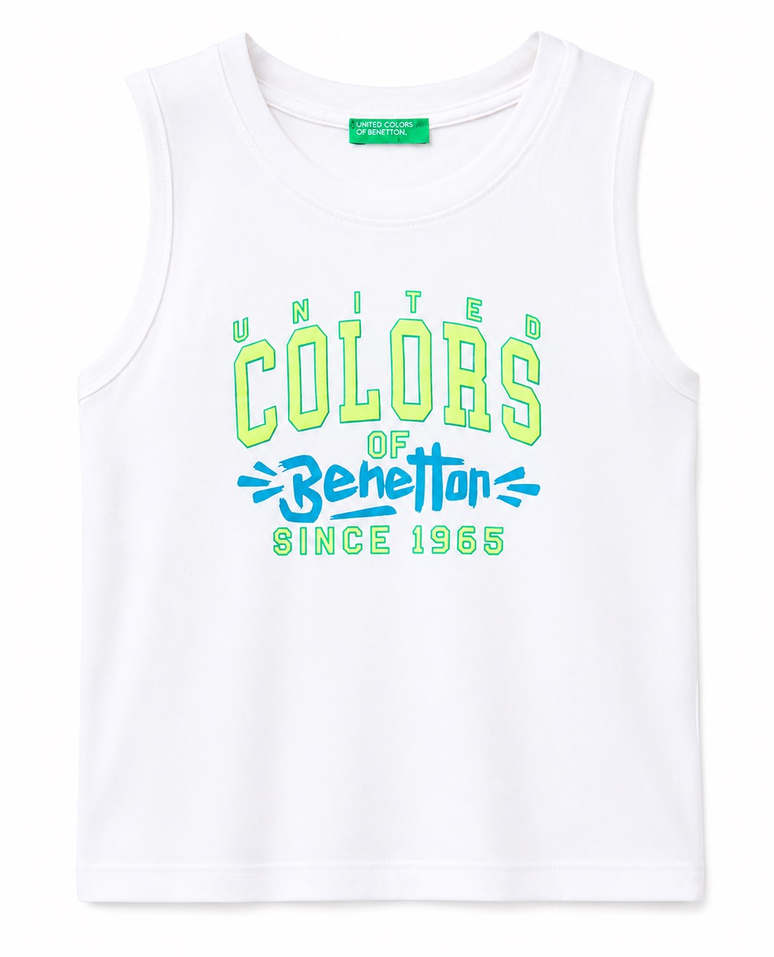 United Colors of Benetton Erkek Bebek Logo Baskılı Pamuklu Atlet 1-5 Yaş BEYAZ
