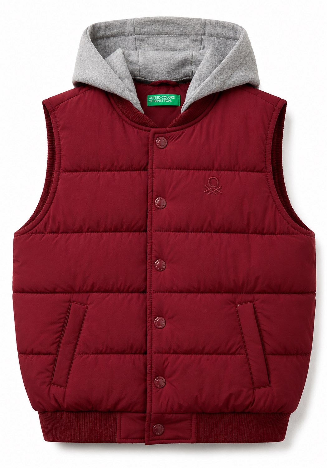 United Colors of Benetton Erkek Çocuk Kapüşonlu Şişme Yelek 6-14 Yaş KIRMIZI