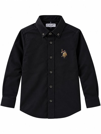 U.S. Polo Assn. Logolu Erkek Çocuk Gömlek SİYAH