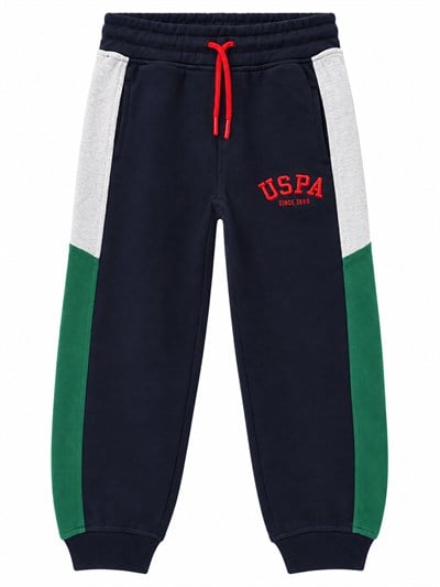 • U.S. Polo Assn. Erkek Çocuk Renk Bloklu Logolu Eşofman Altı LACİVERT