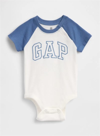 Gap Erkek Bebek Logo Baskı Omzu Çıtçıtlı Zıbınlı Bady 0-24 Ay MAVİ
