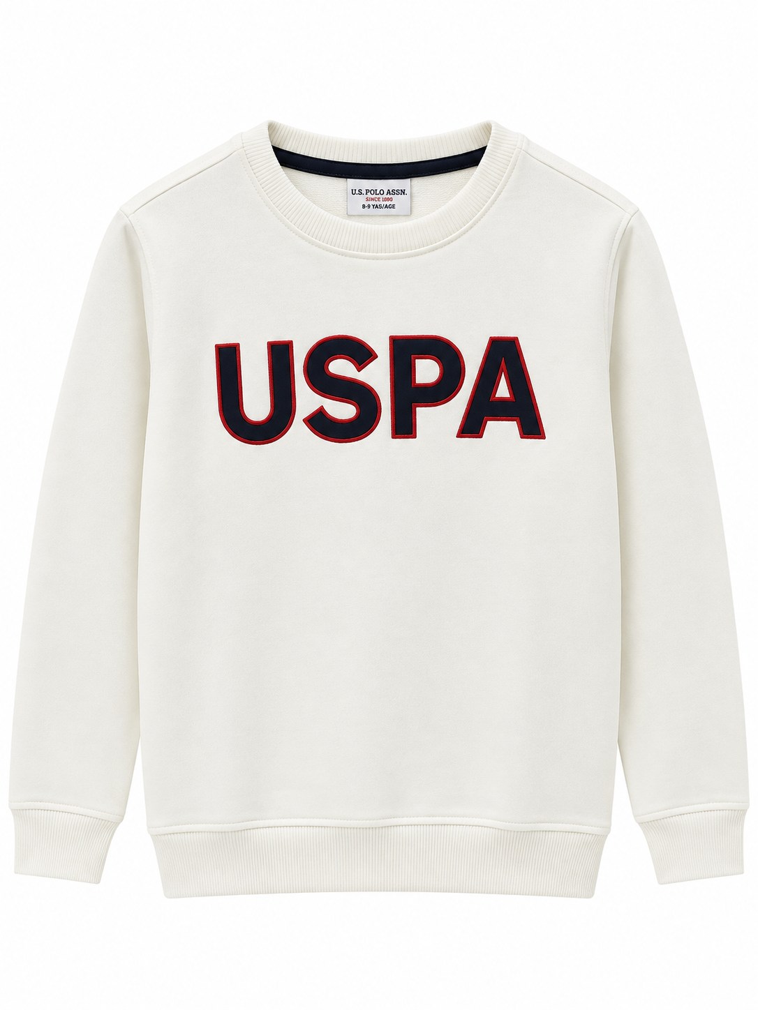 U.S. Polo Assn. Erkek Çocuk Bisiklet Yaka Önü Baskılı Sweatshirt FİLDİŞİ