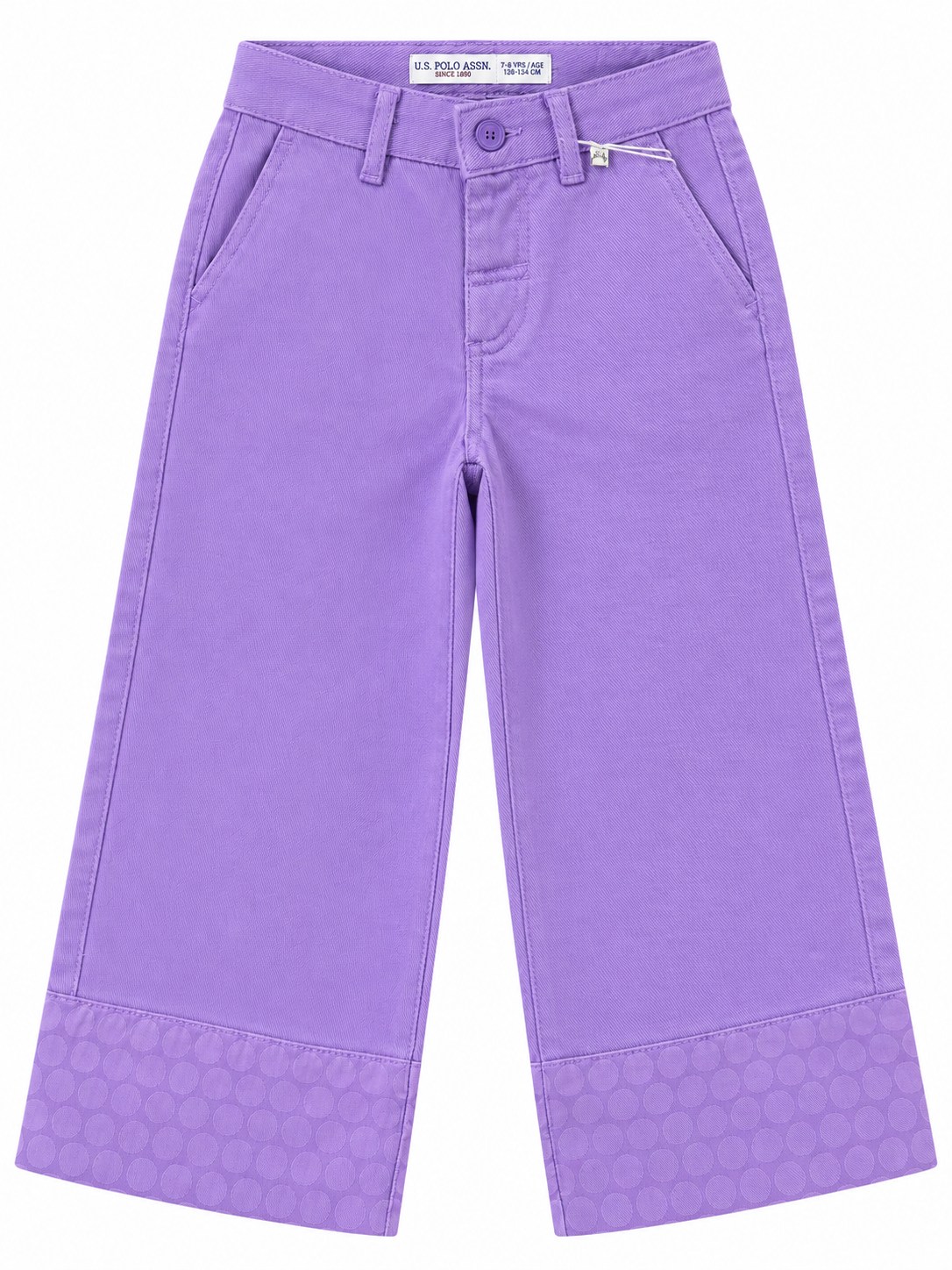 U.s Polo Assn Kız Çocuk Geniş Paça Kot Pantolon Paçası Desenli MOR
