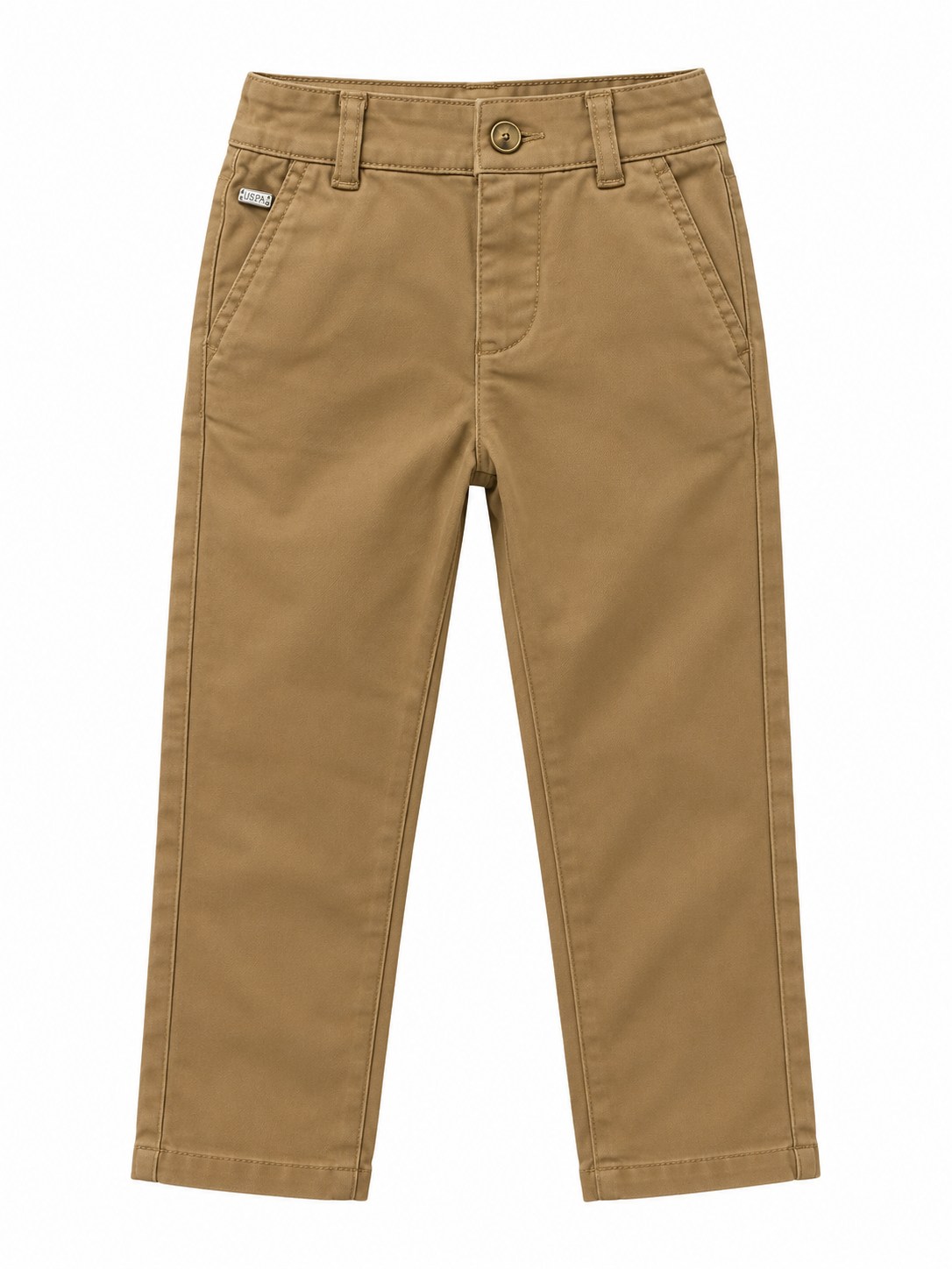 U.S. Polo Assn. Beli Ayarlanabilir Lastikli Erkek Çocuk Kanvas Pantolon CAMEL