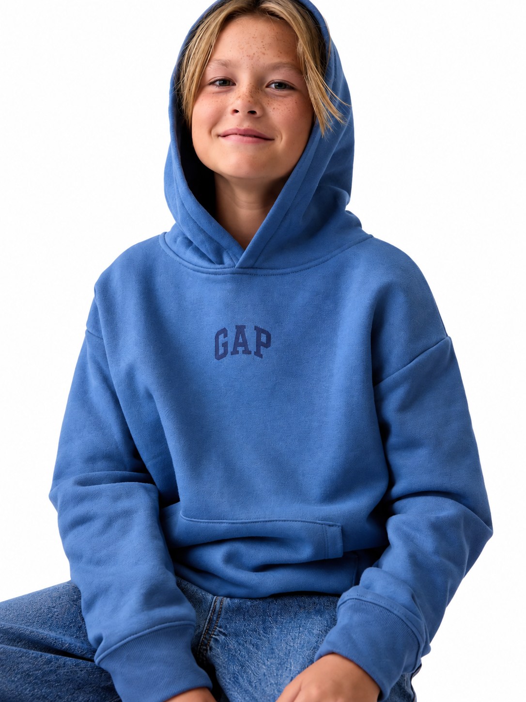Gap Erkek Çocuk Logo Baskı Sweatshirt MAVİ