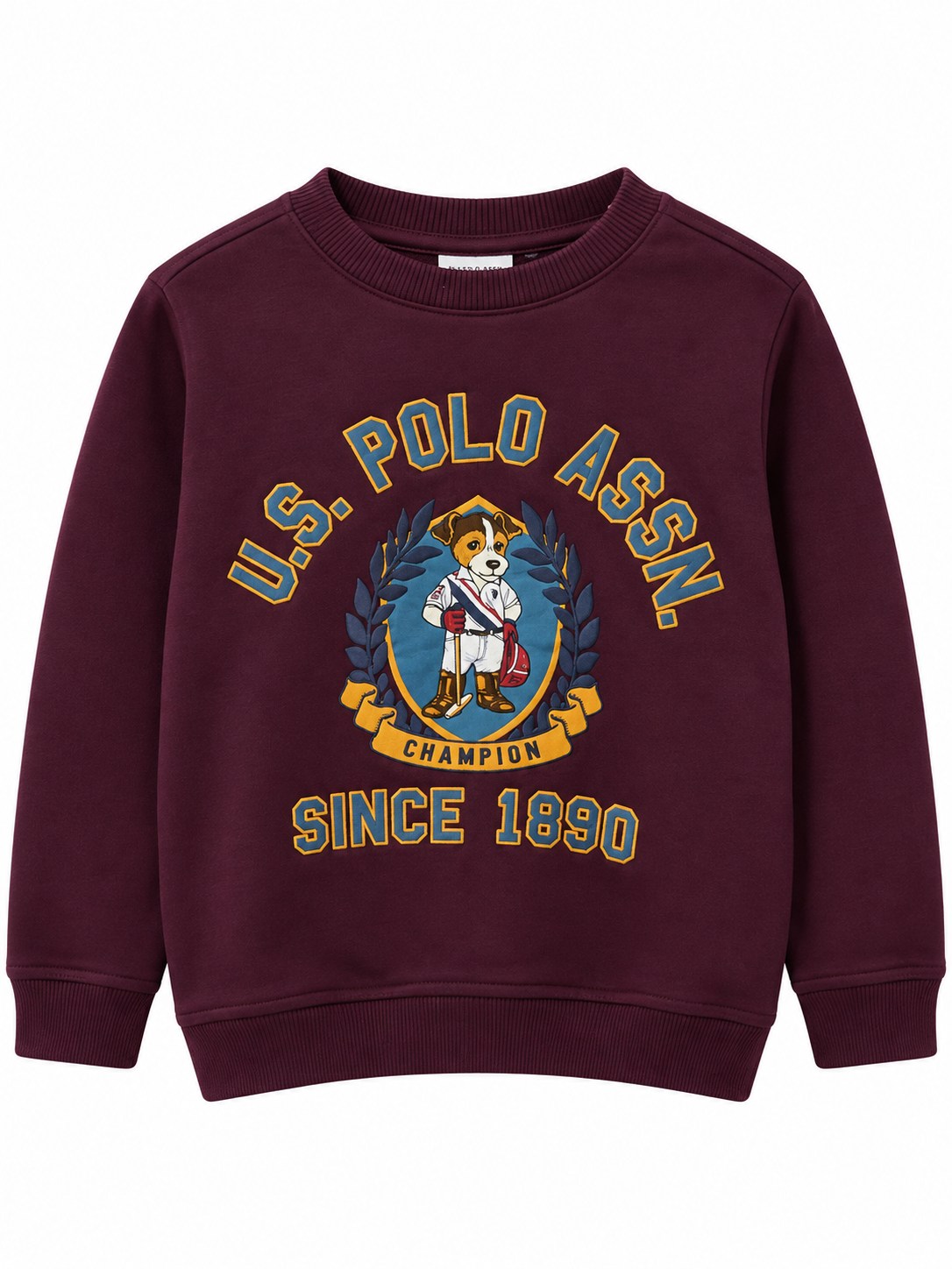 • U.S. Polo Assn. Erkek Çocuk Lacivert Köpek Figürlü Baskılı Bisiklet Yaka Sweatshirt
 3-14 Yaş BORDO