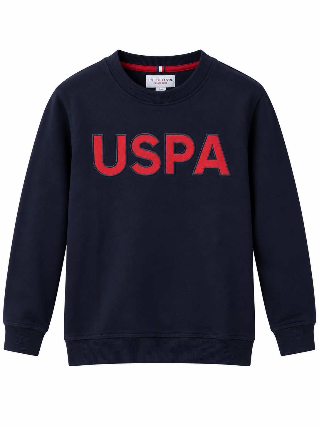 U.S. Polo Assn. Erkek Çocuk Bisiklet Yaka Önü Baskılı Sweatshirt LACİVERT