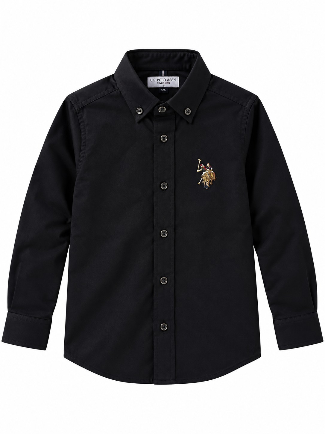 U.S. Polo Assn. Logolu Erkek Çocuk Gömlek SİYAH