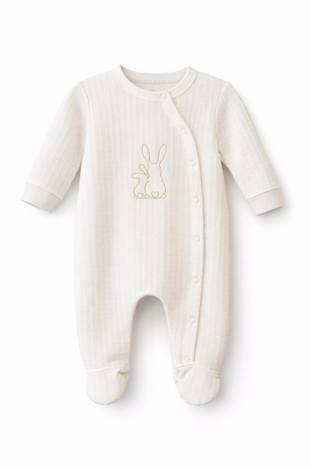 Babydola Bebek Tavşan Baskı Tulum Yenidoğan EKRU