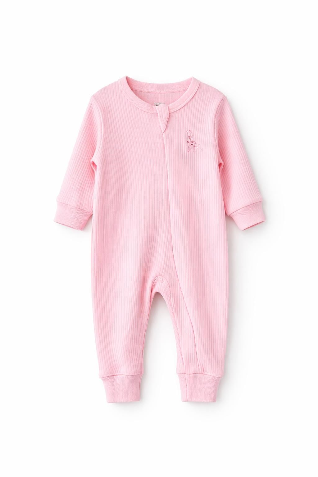 Bebessi Bebek Fitilli Basic Tulum 0-6 Ay PEMBE