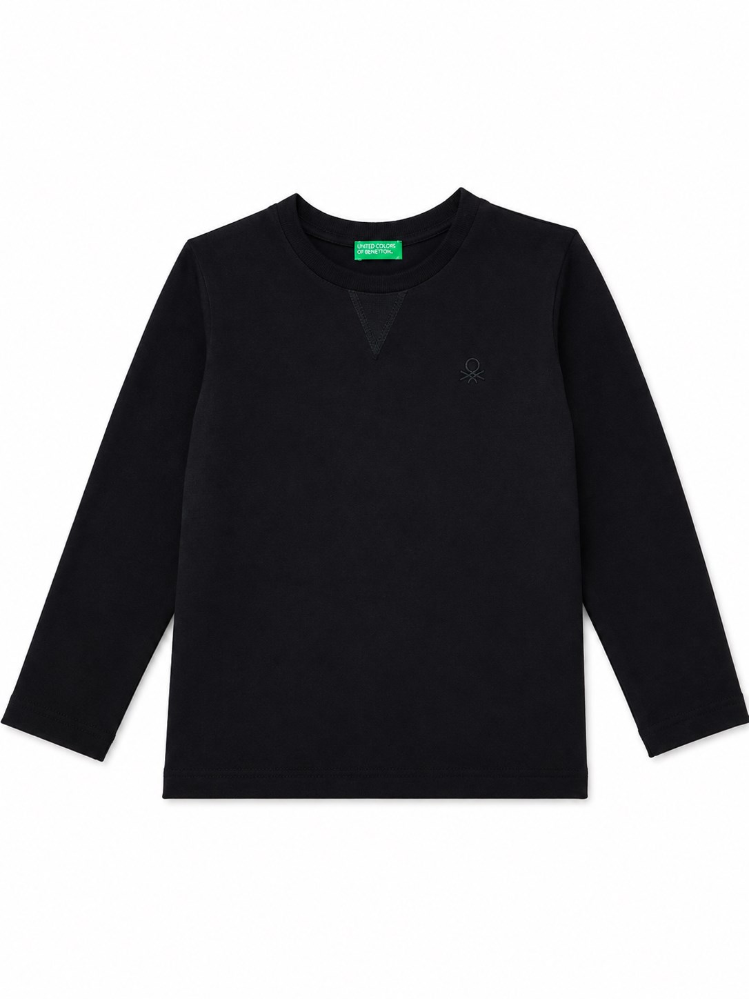 Benetton Basic Bisiklet Yaka Pamuklu Erkek Çocuk Tshirt 6-14 Yaş SİYAH
