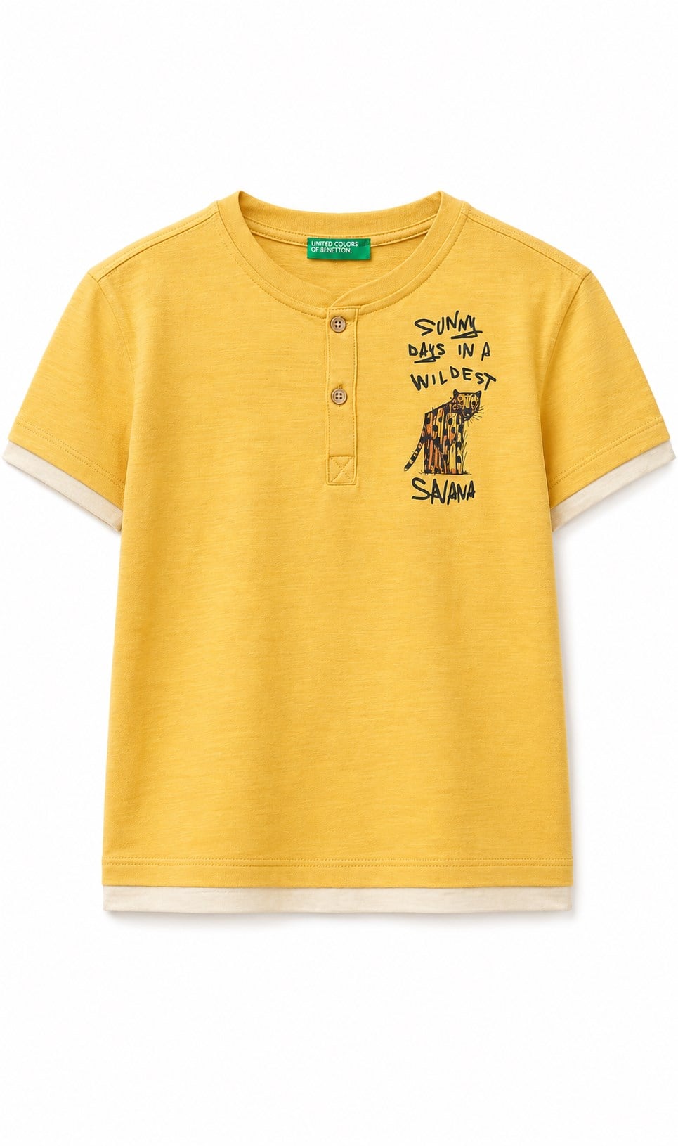 Benetton Erkek Bebek Baskı T-shirt SARI
