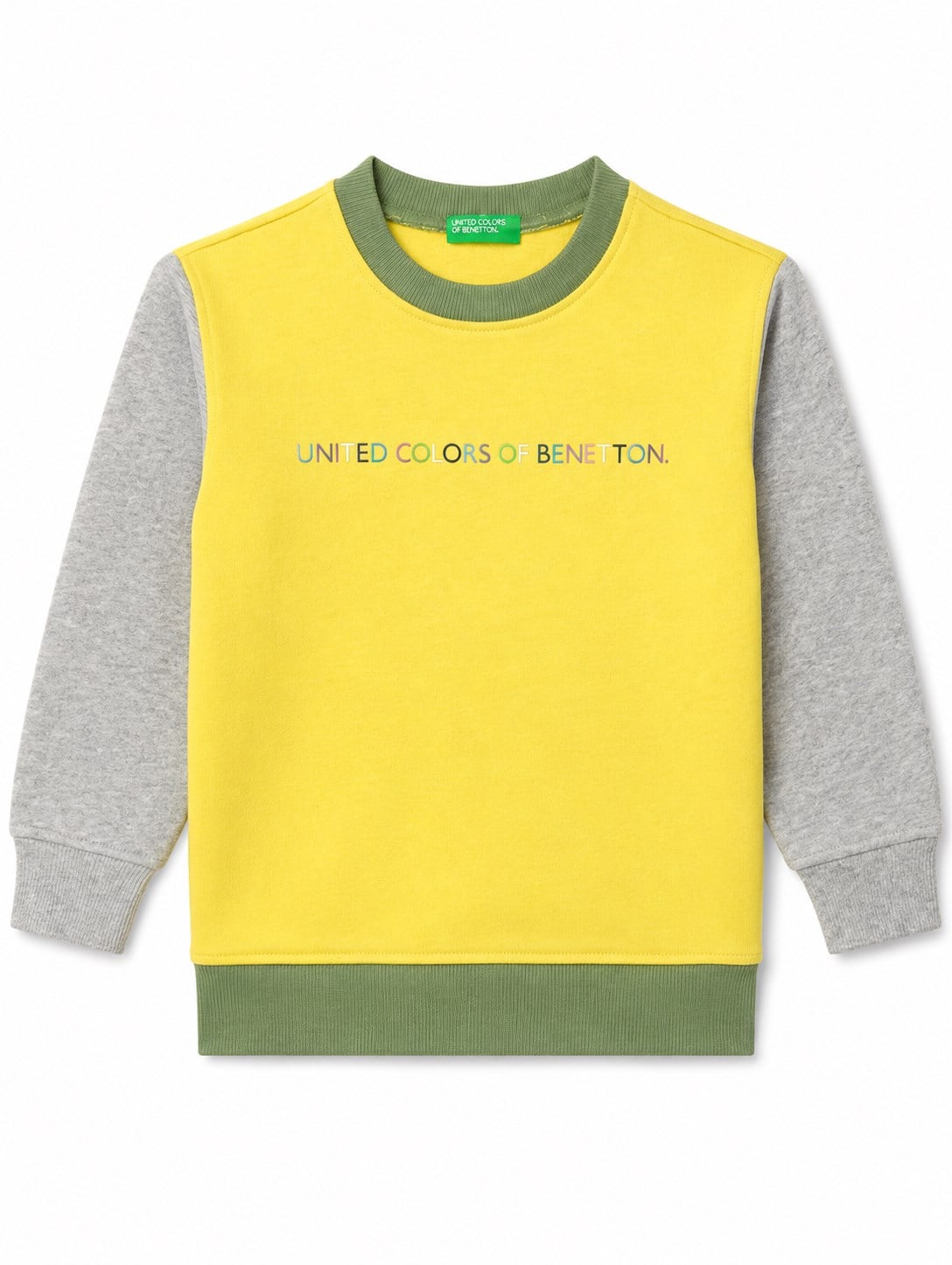 Benetton Erkek Bebek Baskılı Sweatshirt 1-6 Yaş YEŞİL