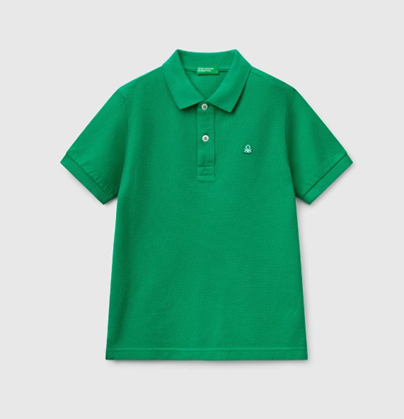 Benetton Erkek Bebek Logo Armalı Polo Tshirt 1-6 Yaş YEŞİL