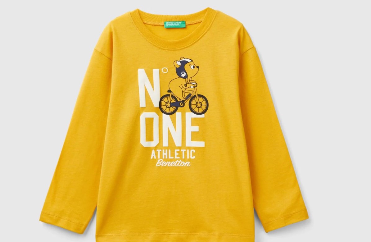Benetton Erkek Bebek No One Uzun Kollu Tişört 1-6 Yaş SARI