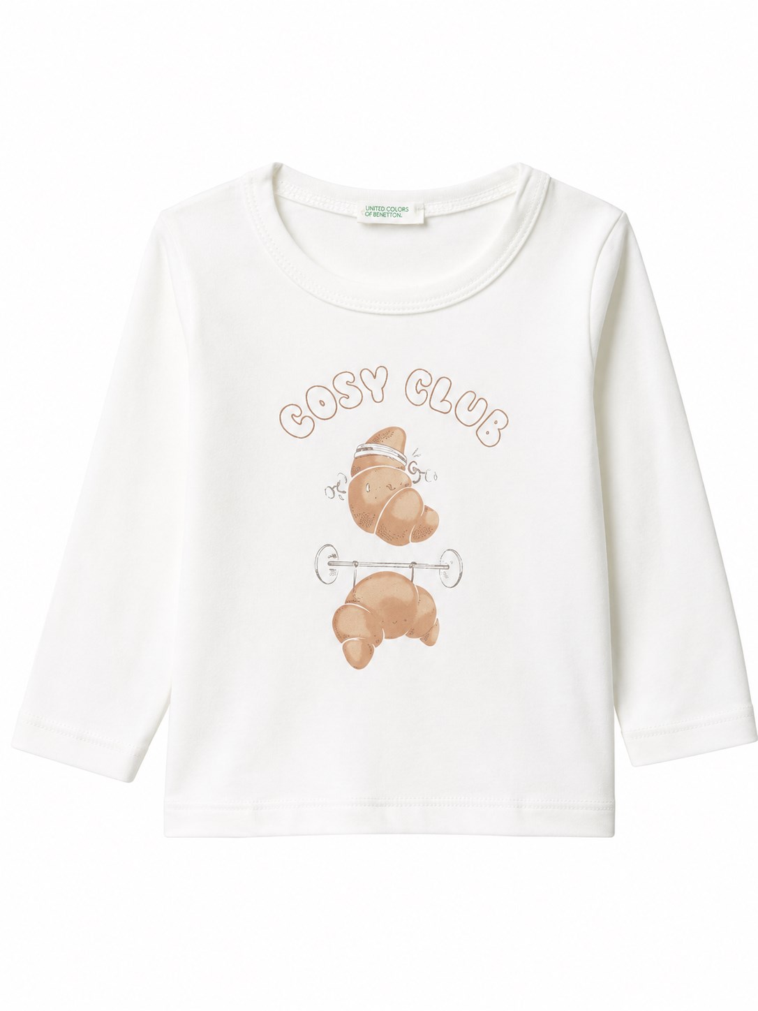 Benetton Erkek Bebek Uzun Kollu Baskı Detaylı Tişört 3-12 Ay EKRU